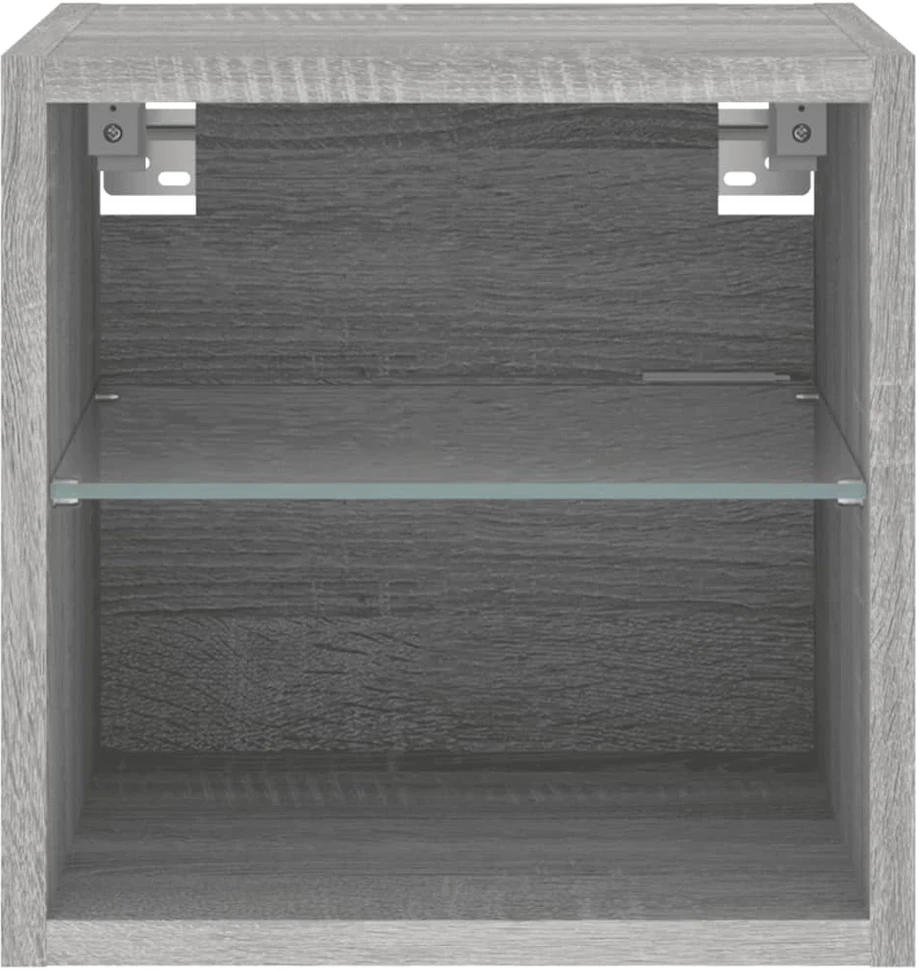 TV staliukas Sieninės TV spintelės su LED, 2vnt., pilkos, 30x28,5x30cm
