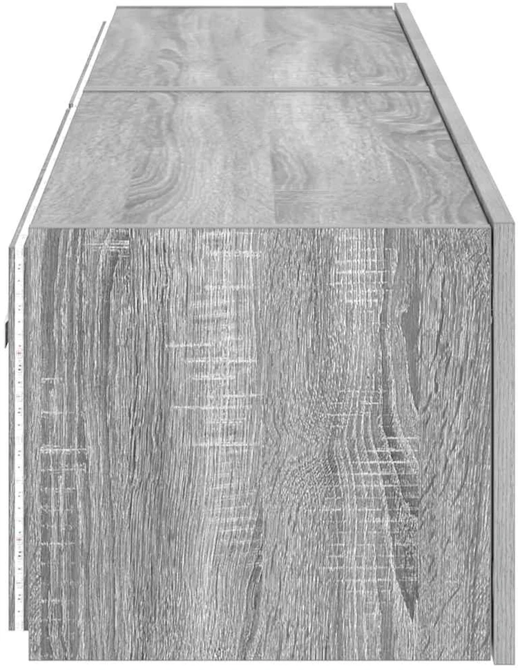 TV staliukas Sieninės TV spintelės su LED, 2vnt., pilkos ąžuolo, 80x35x31cm