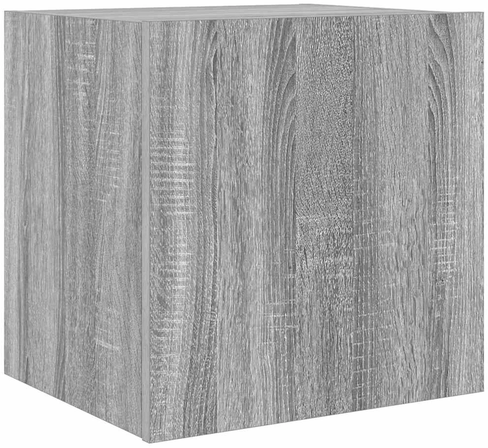 TV staliukas Sieninės TV spintelės su LED, 2vnt., pilkos, 40,5x35x40cm