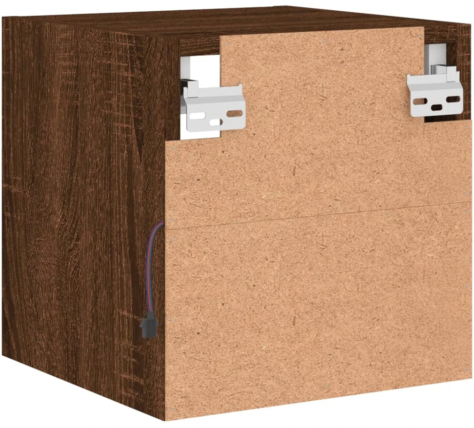 TV staliukas Sieninės TV spintelės su LED, 2vnt., rudos ąžuolo, 30x28,5x30cm