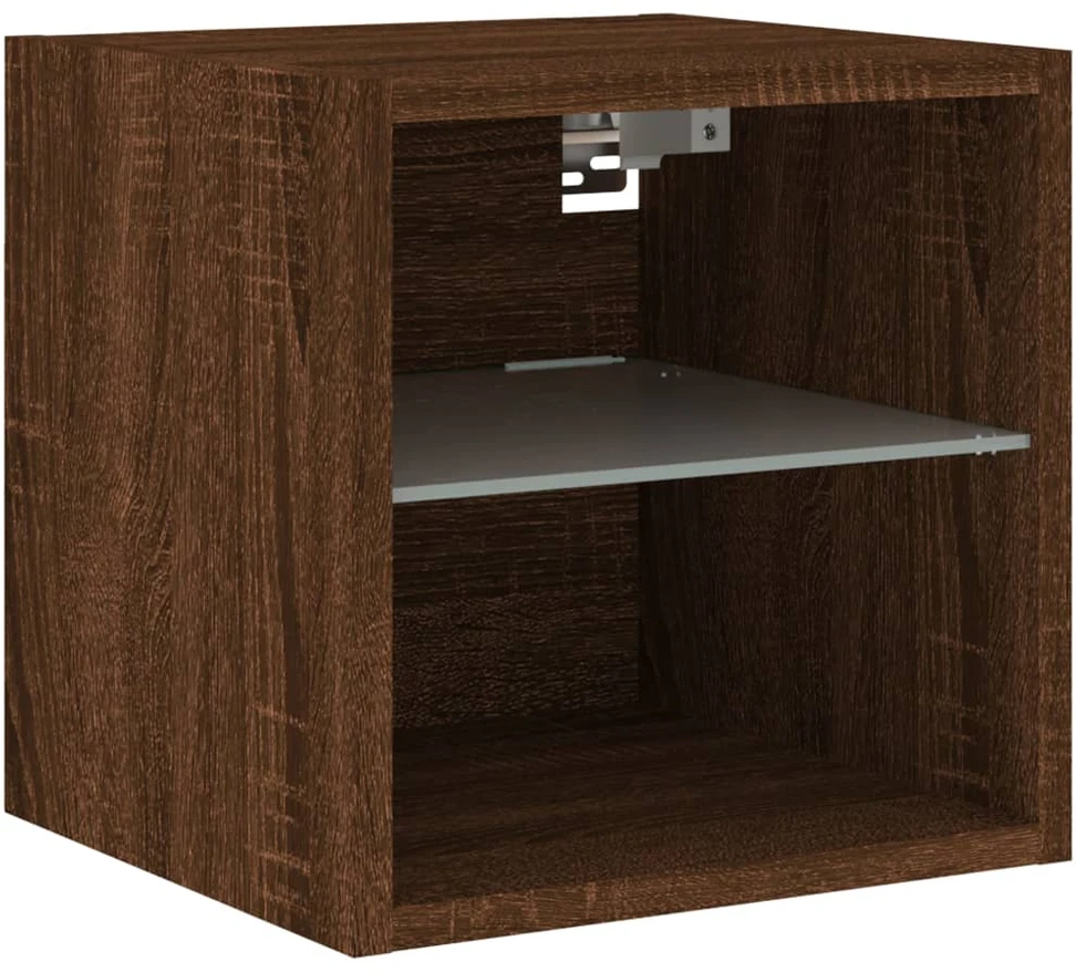 TV staliukas Sieninės TV spintelės su LED, 2vnt., rudos ąžuolo, 30x28,5x30cm
