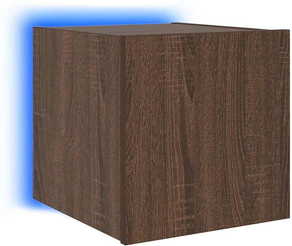 TV staliukas Sieninės TV spintelės su LED, 2vnt., rudos, 30,5x35x30cm