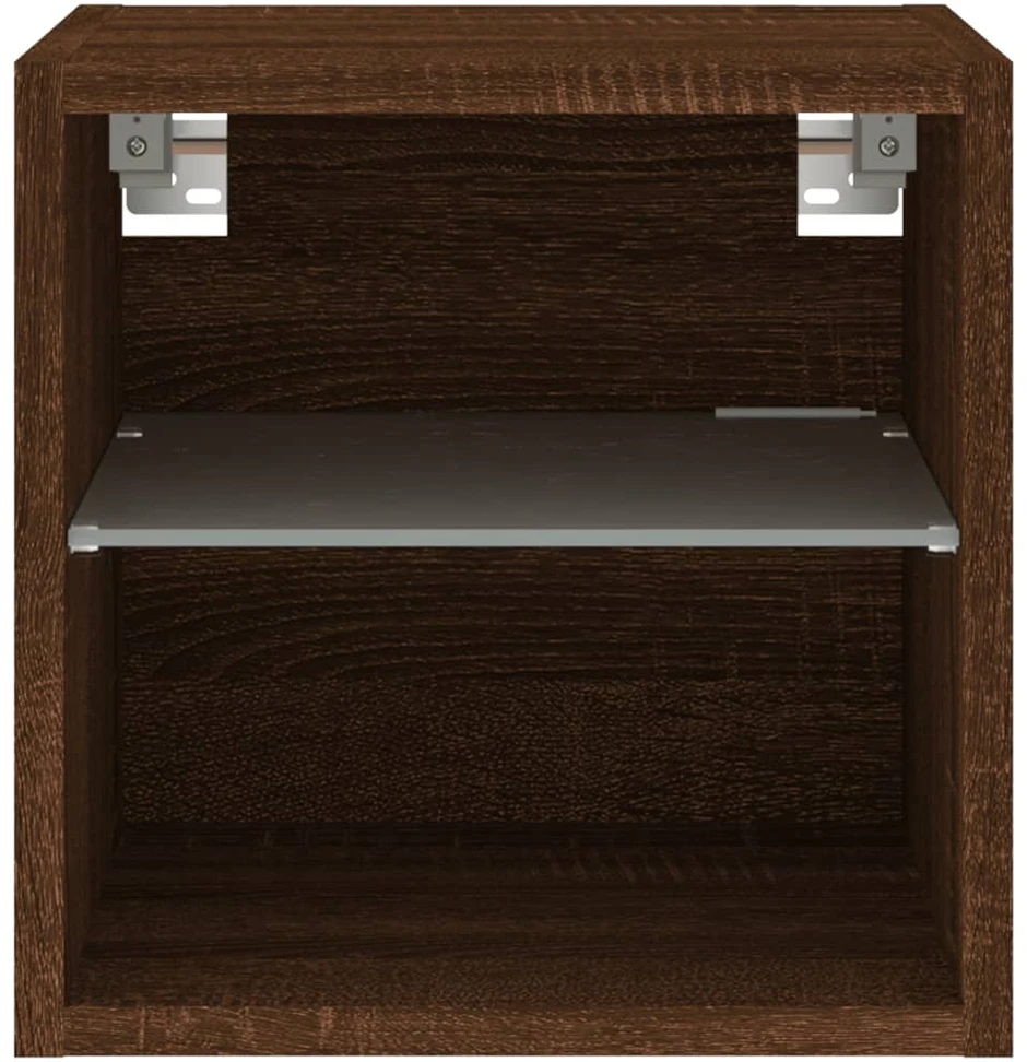 TV staliukas Sieninės TV spintelės su LED, 2vnt., rudos ąžuolo, 30x28,5x30cm