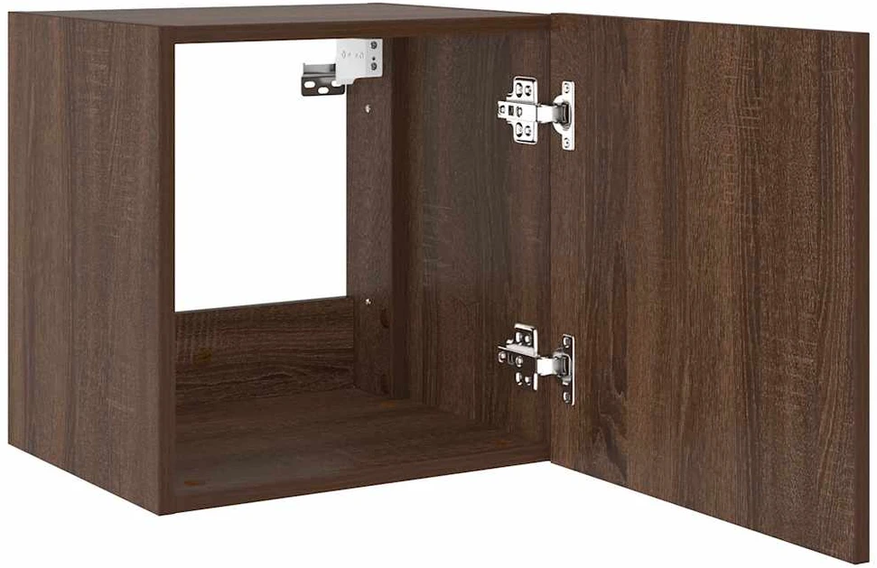 TV staliukas Sieninės TV spintelės su LED, 2vnt., rudos, 40,5x35x40cm