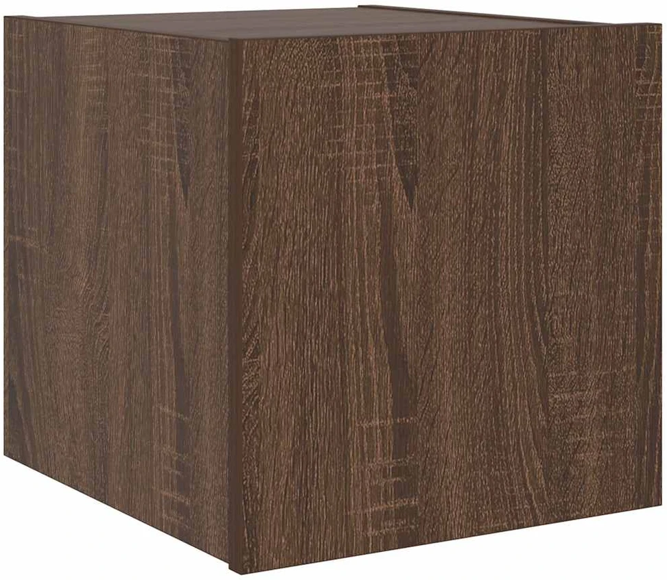 TV staliukas Sieninės TV spintelės su LED, 2vnt., rudos, 30,5x35x30cm