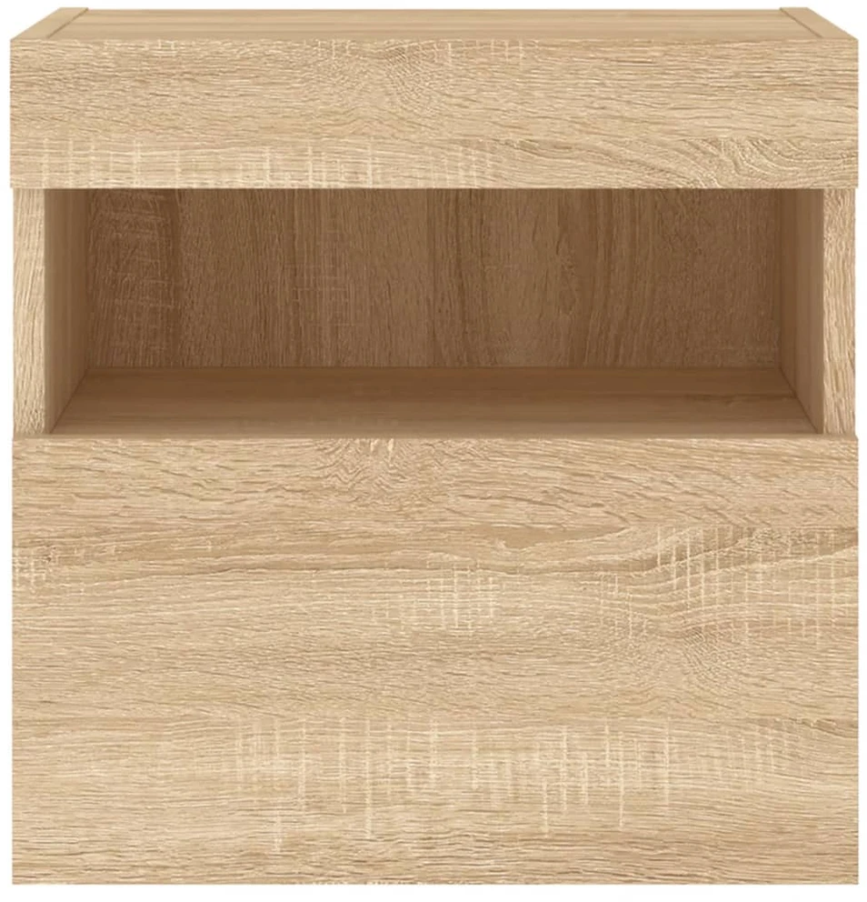 TV staliukas Sieninės TV spintelės su LED, 2vnt., sonoma ąžuolo, 40x30x40cm