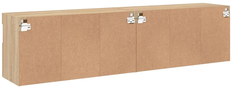 TV staliukas Sieninės TV spintelės su LED, 2vnt., sonoma ąžuolo, 80x30x40cm