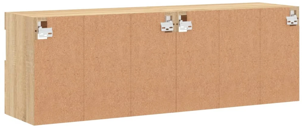 TV staliukas Sieninės TV spintelės su LED, 2vnt., sonoma ąžuolo, 60x30x40cm