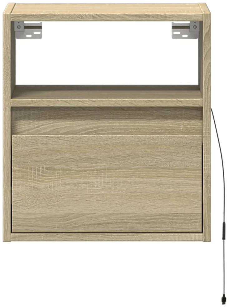 TV staliukas Sieninės TV spintelės su LED, 2vnt., sonoma ąžuolo, 41x31x45cm