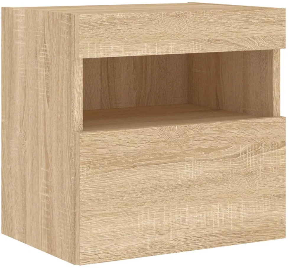 TV staliukas Sieninės TV spintelės su LED, 2vnt., sonoma ąžuolo, 40x30x40cm