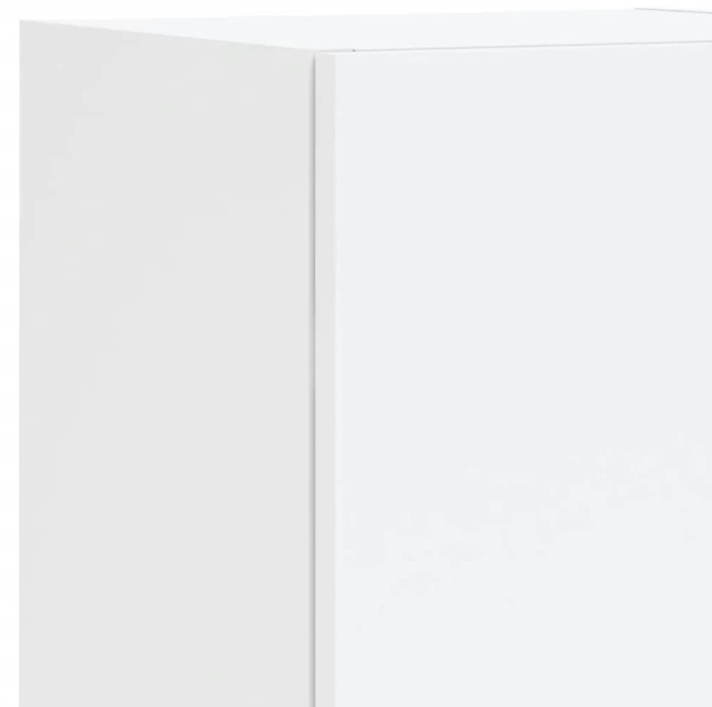 TV staliukas Sieninės TV spintelės su LED lemputėmis, 7vnt., baltos spalvos