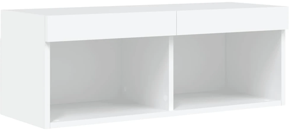 TV staliukas Sieninės TV spintelės su LED lemputėmis, 8vnt., baltos spalvos