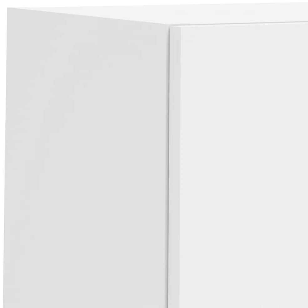 TV staliukas Sieninės TV spintelės su LED lemputėmis, 4 dalių, baltos