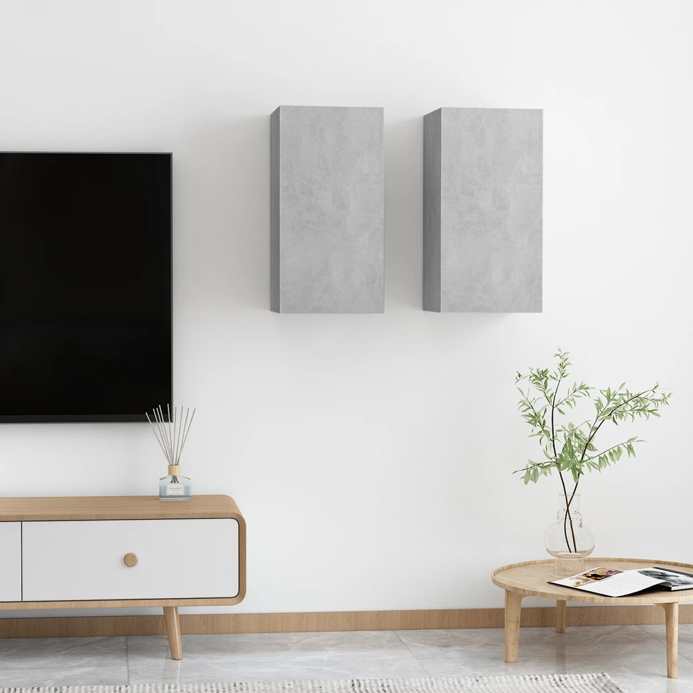Televizoriaus spintelės, 2vnt., betono, 30,5x30x60cm, mediena