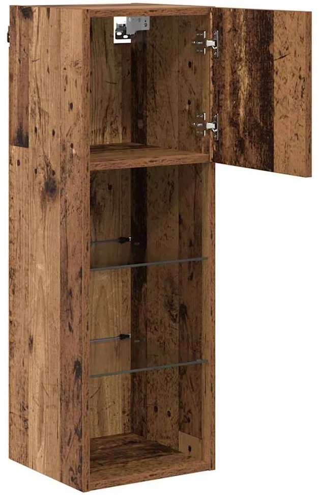 TV staliukas Sieninis televizoriaus stovas 30,5 x 30 x 90 cm Senas medis