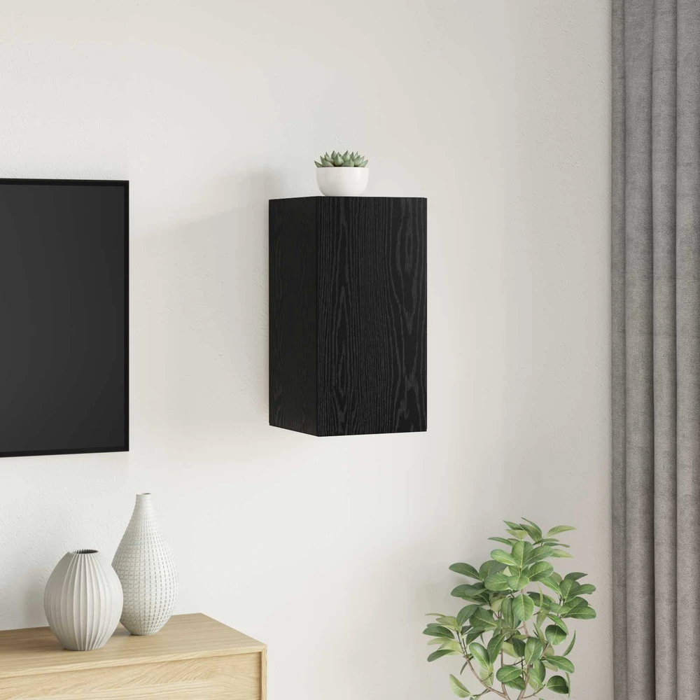 TV staliukas Sieninis televizoriaus stovas 30,5 x 30 x 60 cm Juodas ąžuolas