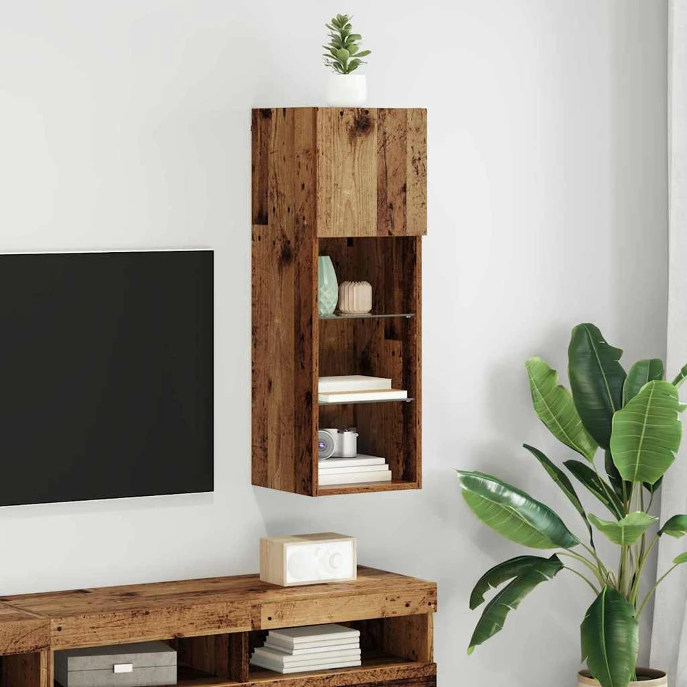 TV staliukas Sieninis televizoriaus stovas 30,5 x 30 x 90 cm Senas medis