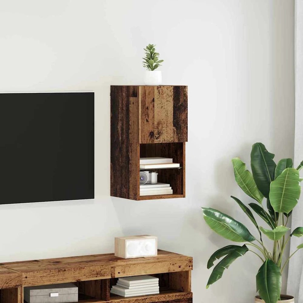 TV staliukas Sieninis televizoriaus stovas 30,5 x 30 x 60 cm Senas medis