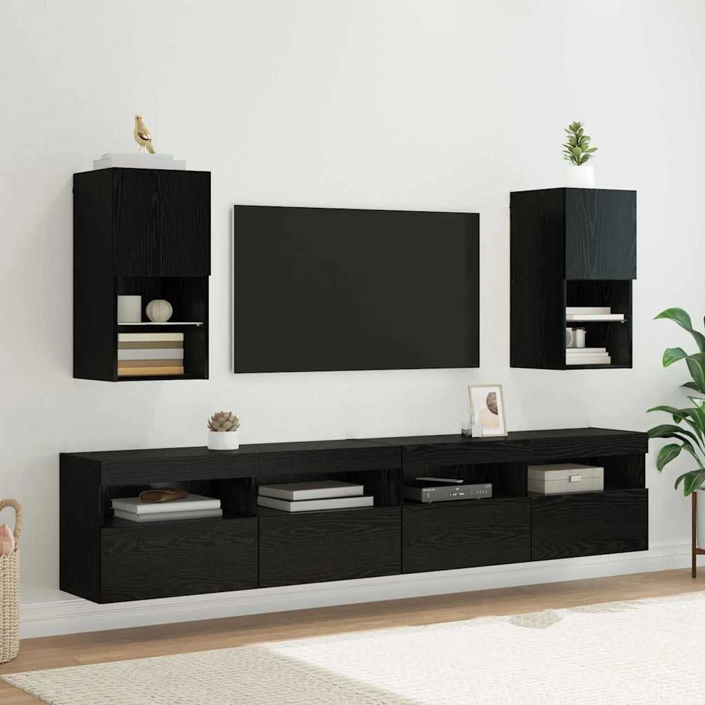 TV staliukas Sieninis televizoriaus stovas 30,5 x 30 x 60 cm Juodas ąžuolas