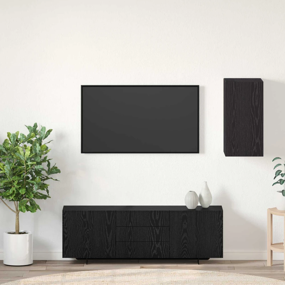 TV staliukas Sieninis televizoriaus stovas 30,5 x 30 x 60 cm Juodas ąžuolas