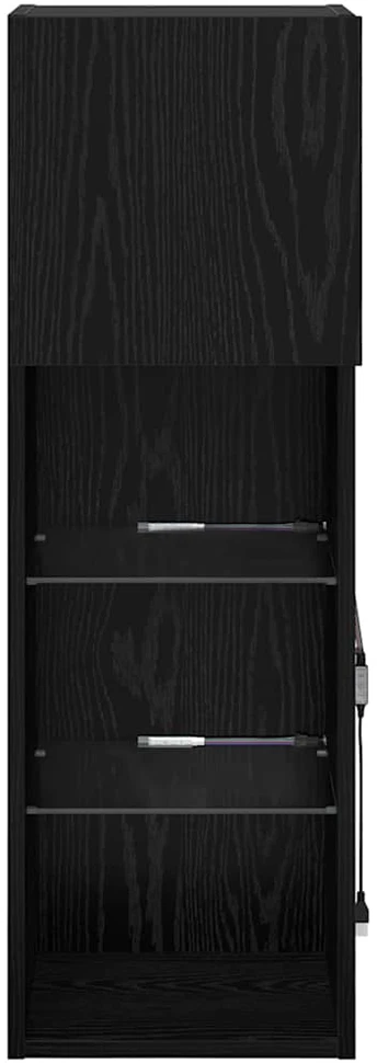 TV staliukas Sieninis televizoriaus stovas 30,5 x 30 x 90 cm Juodas ąžuolas