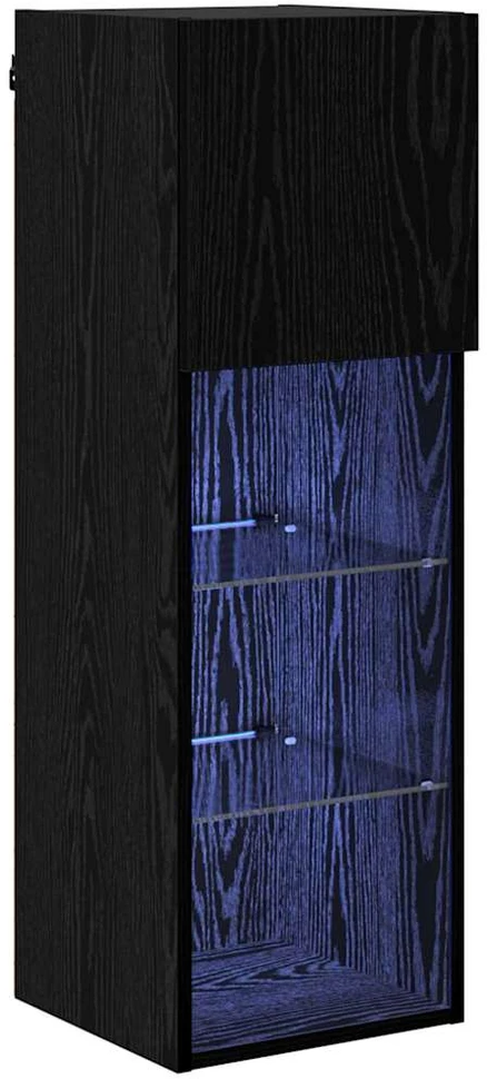 TV staliukas Sieninis televizoriaus stovas 30,5 x 30 x 90 cm Juodas ąžuolas