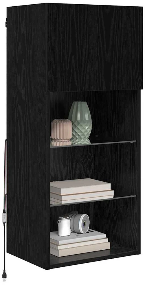 TV staliukas Sieninis televizoriaus stovas 40,5 x 30 x 90 cm Juodas ąžuolas