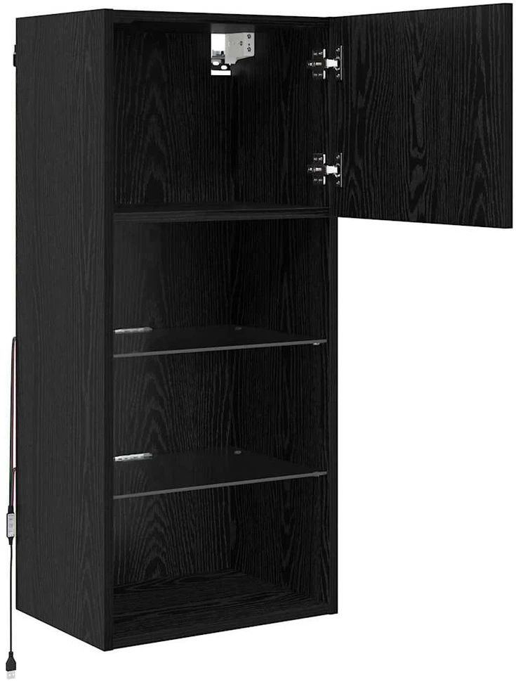 TV staliukas Sieninis televizoriaus stovas 40,5 x 30 x 90 cm Juodas ąžuolas