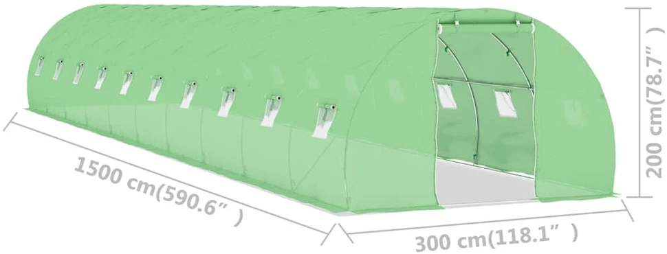 Šiltnamis, 15x3x2m, 45m²