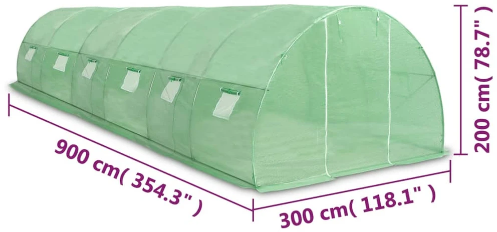 Šiltnamis, 900x300x200 cm, 27 m²