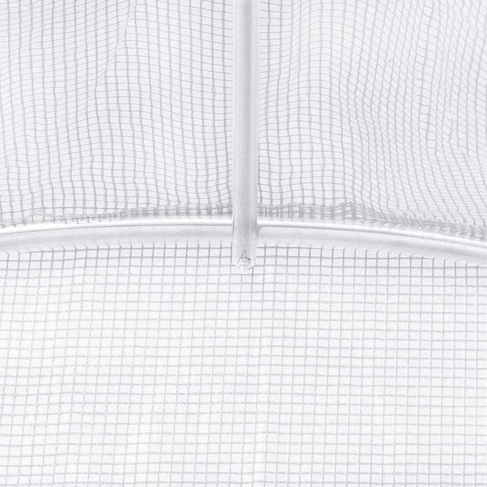 Šiltnamis su plieno rėmu, baltos spalvos, 8x3x2m, 24m²