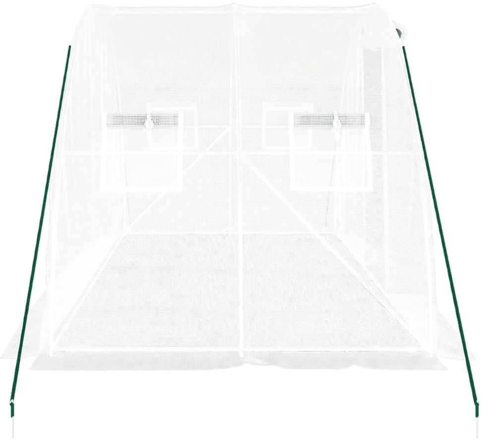 Šiltnamis su plieno rėmu, baltos spalvos, 4x2x2m, 8m²