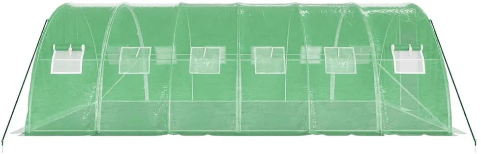 Šiltnamis su plieno rėmu, žalios spalvos, 6x4x2m, 24m²