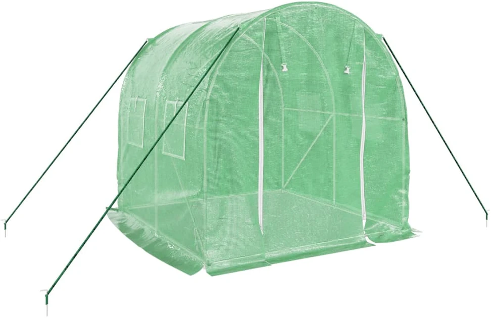 Šiltnamis su plieno rėmu, žalios spalvos, 2x2x2m, 4m²