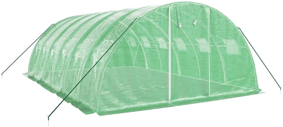 Šiltnamis su plieno rėmu, žalios spalvos, 6x4x2m, 24m²