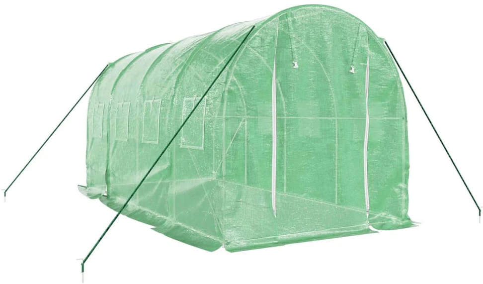 Šiltnamis su plieno rėmu, žalios spalvos, 4x2x2m, 8m²