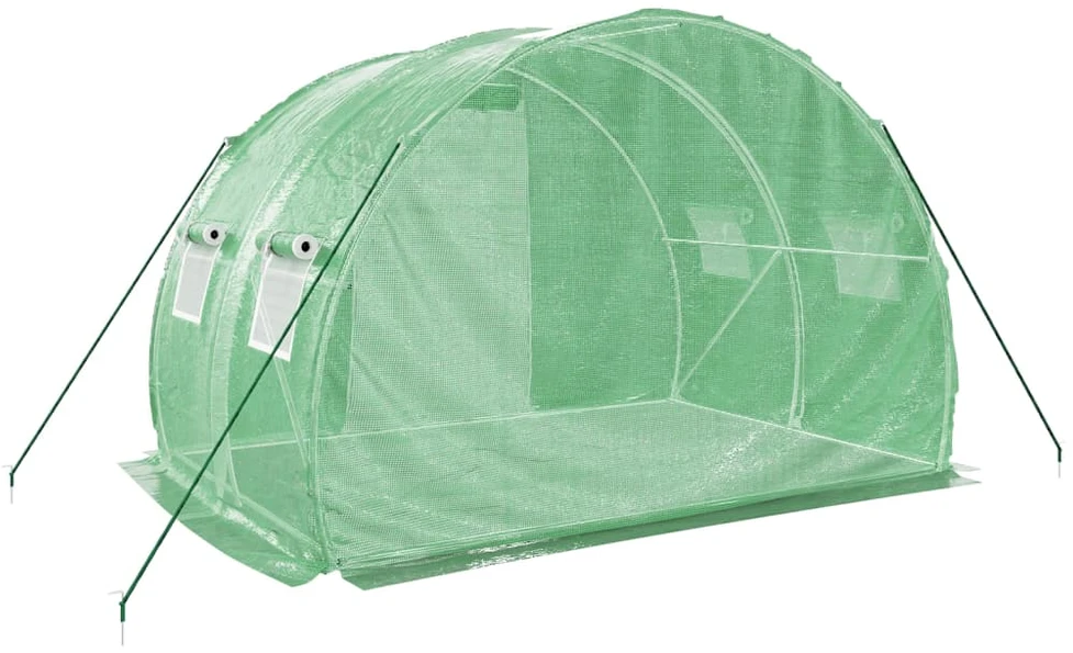 Šiltnamis su plieno rėmu, žalios spalvos, 3x2x2m, 6m²