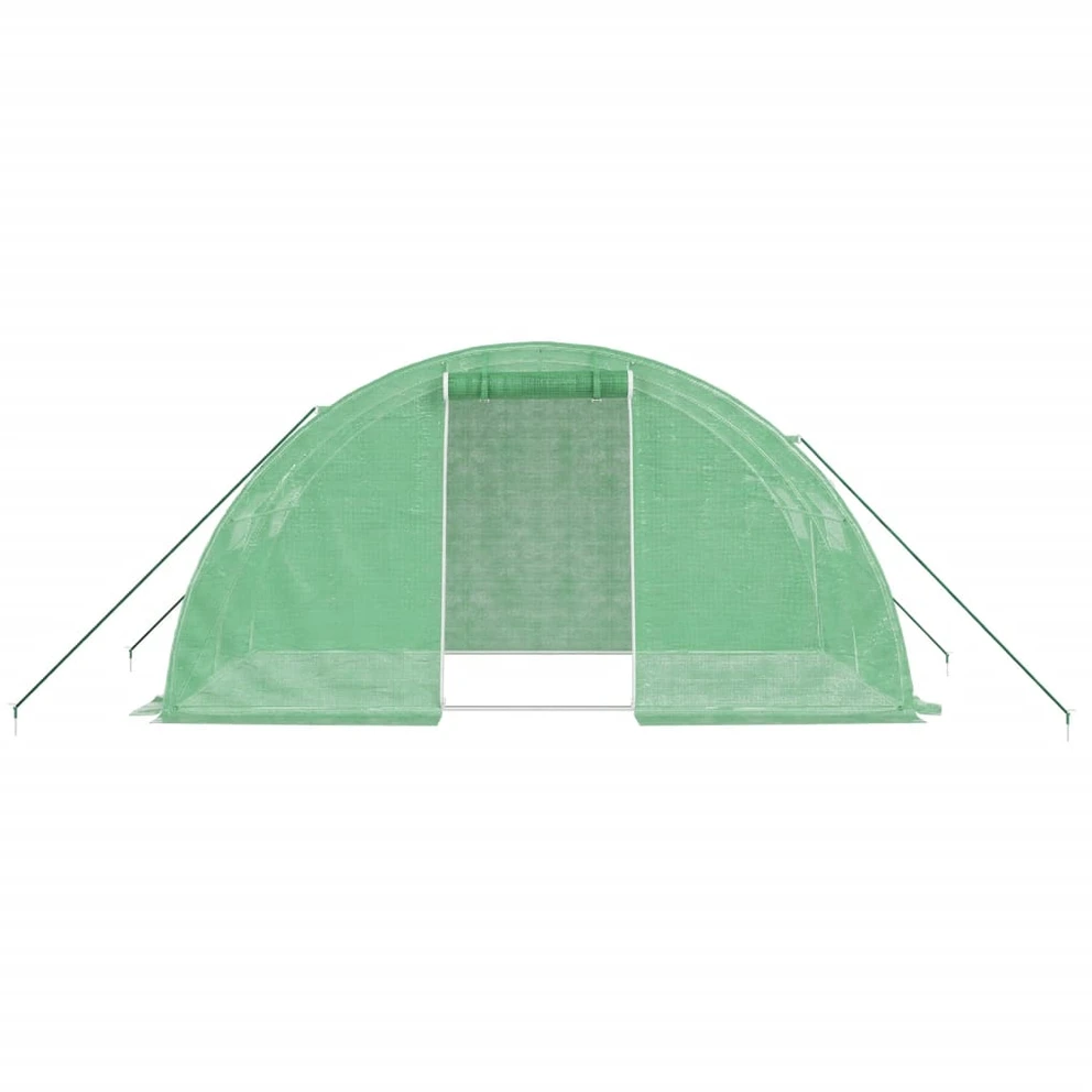 Šiltnamis su plieno rėmu, žalios spalvos, 4x2x2m, 8m²