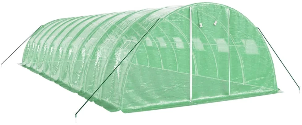 Šiltnamis su plieno rėmu, žalios spalvos, 10x4x2m, 40m²