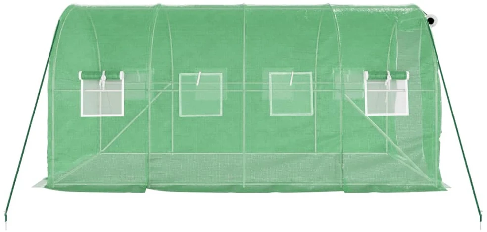 Šiltnamis su plieno rėmu, žalios spalvos, 4x2x2m, 8m²
