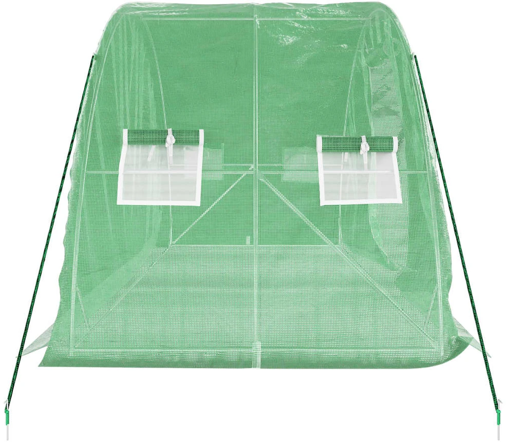 Šiltnamis su plieno rėmu, žalios spalvos, 5x2x2,3m, 10m²