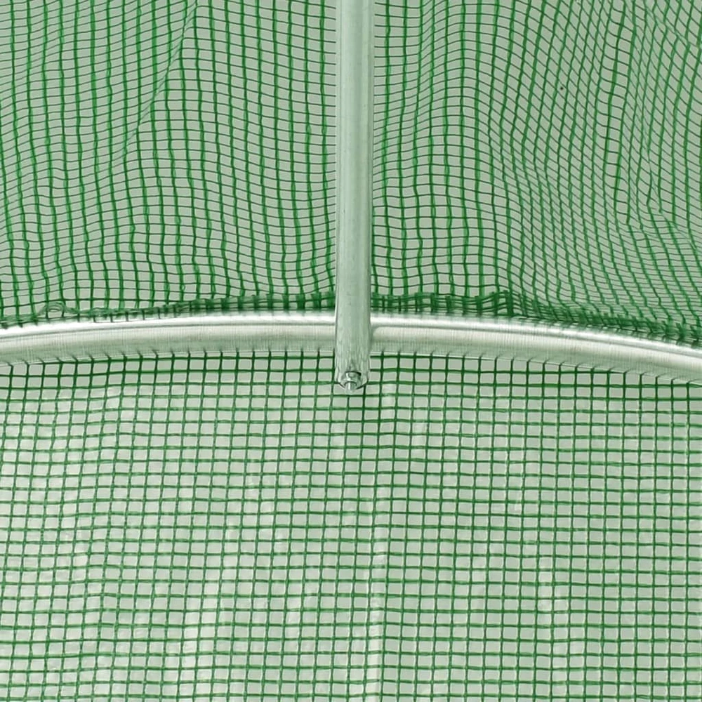 Šiltnamis su plieno rėmu, žalios spalvos, 6x4x2m, 24m²
