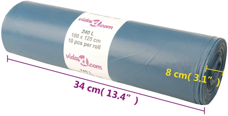 Šiukšlių maišai, 100vnt., mėlynos spalvos, 240l