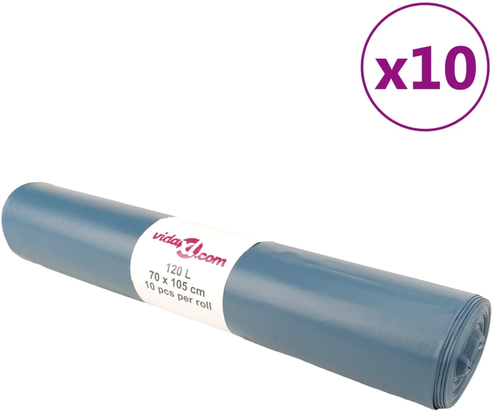 Šiukšlių maišai, 100vnt., mėlynos spalvos, 120l