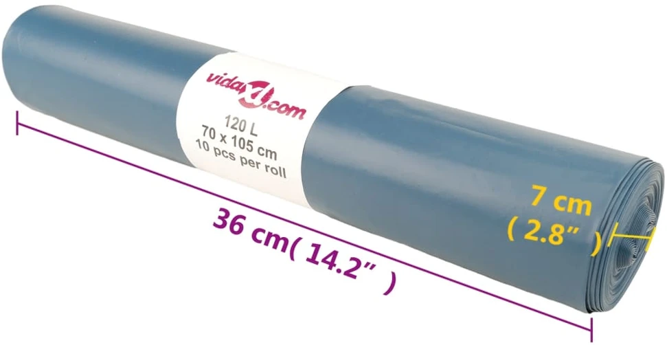 Šiukšlių maišai, 100vnt., mėlynos spalvos, 120l