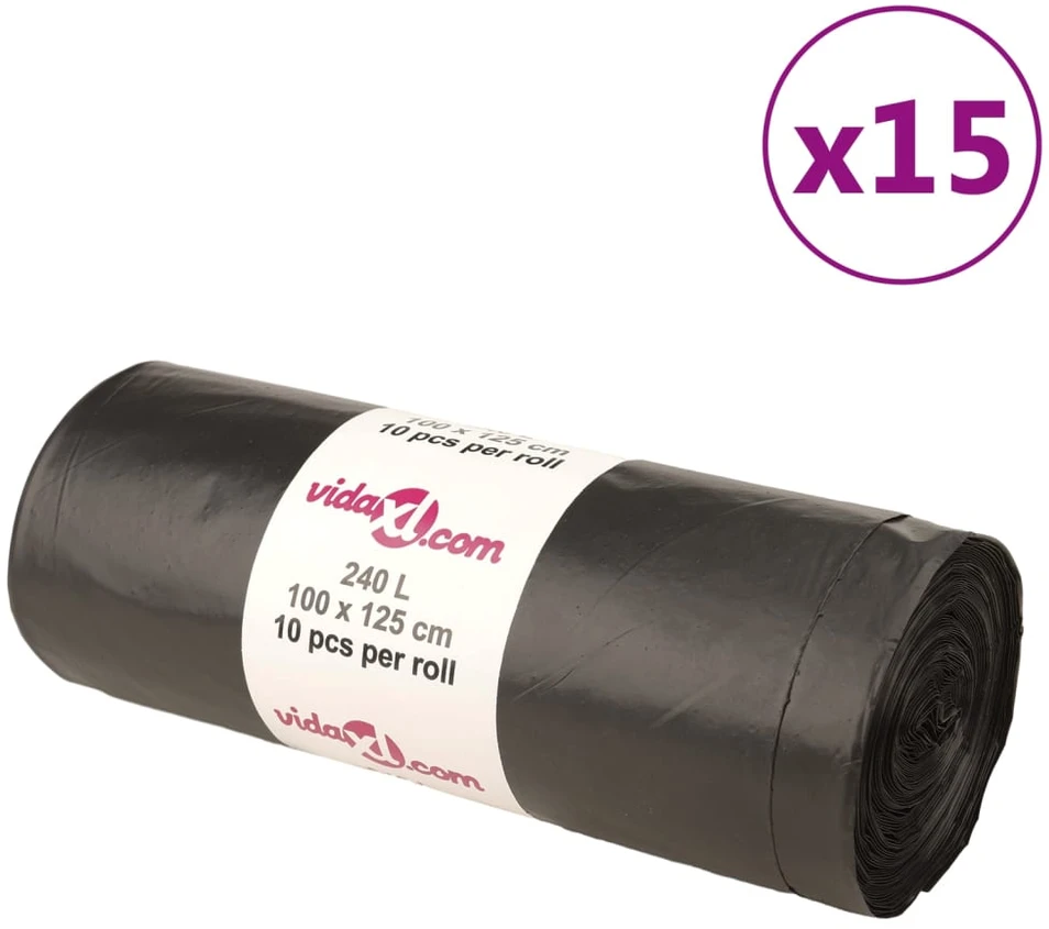 Šiukšlių maišai, 150vnt., juodos spalvos, 240l