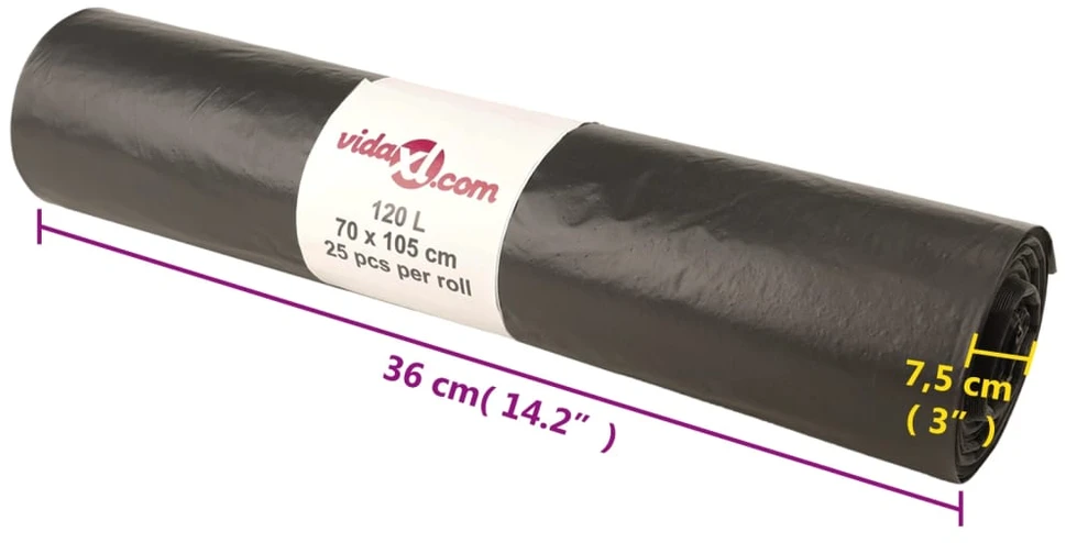 Šiukšlių maišai, 250vnt., juodos spalvos, 120l