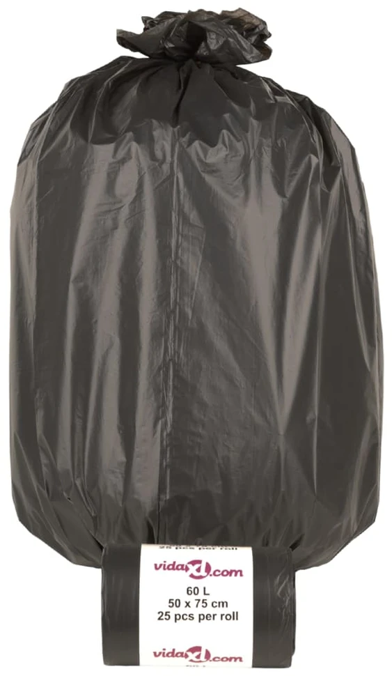 Šiukšlių maišai, 250vnt., juodos spalvos, 60l