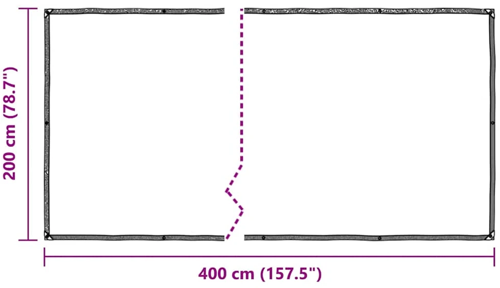 Skaidrus brezentas su ąselėmis 2x4 m Polietilenas