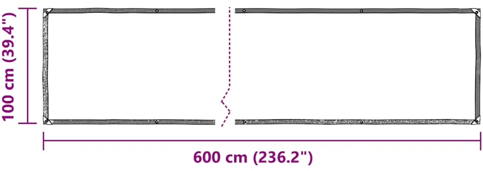 Skaidrus brezentas su kilpelėmis, 1x6 m, polietilenas